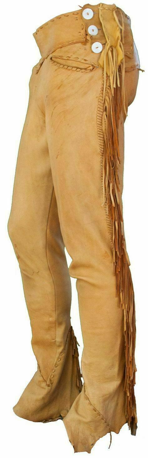 Tan Leather Fringe Pants For Men Ragged Leather Western Pant MFP226