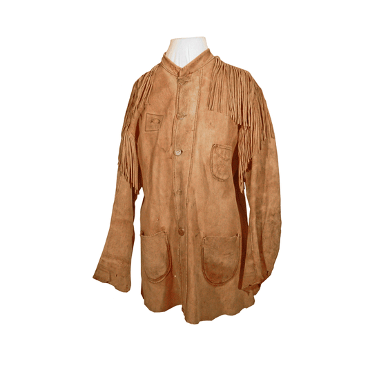 Western Brown Leather Fringe Jacket for Men MWJ776