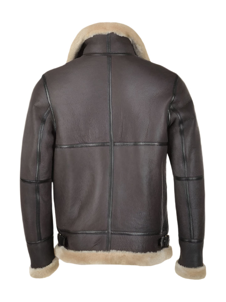 B3 Bomber Pilot Real Leather Jacket Faux Fur Brown Leather Jacket SRJ304